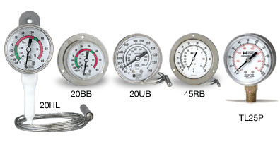 Weiss 35 Series Remote Reading Vapor Actuated Thermometers